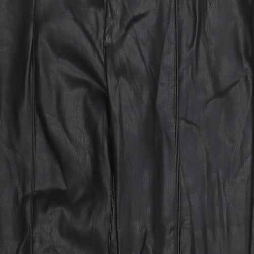 Papaya Womens Black Polyurethane Skinny Jeans Size 12 L27 in Regular Zip
