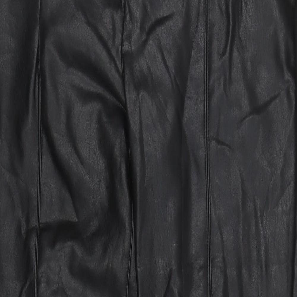 Papaya Womens Black Polyurethane Skinny Jeans Size 12 L27 in Regular Zip