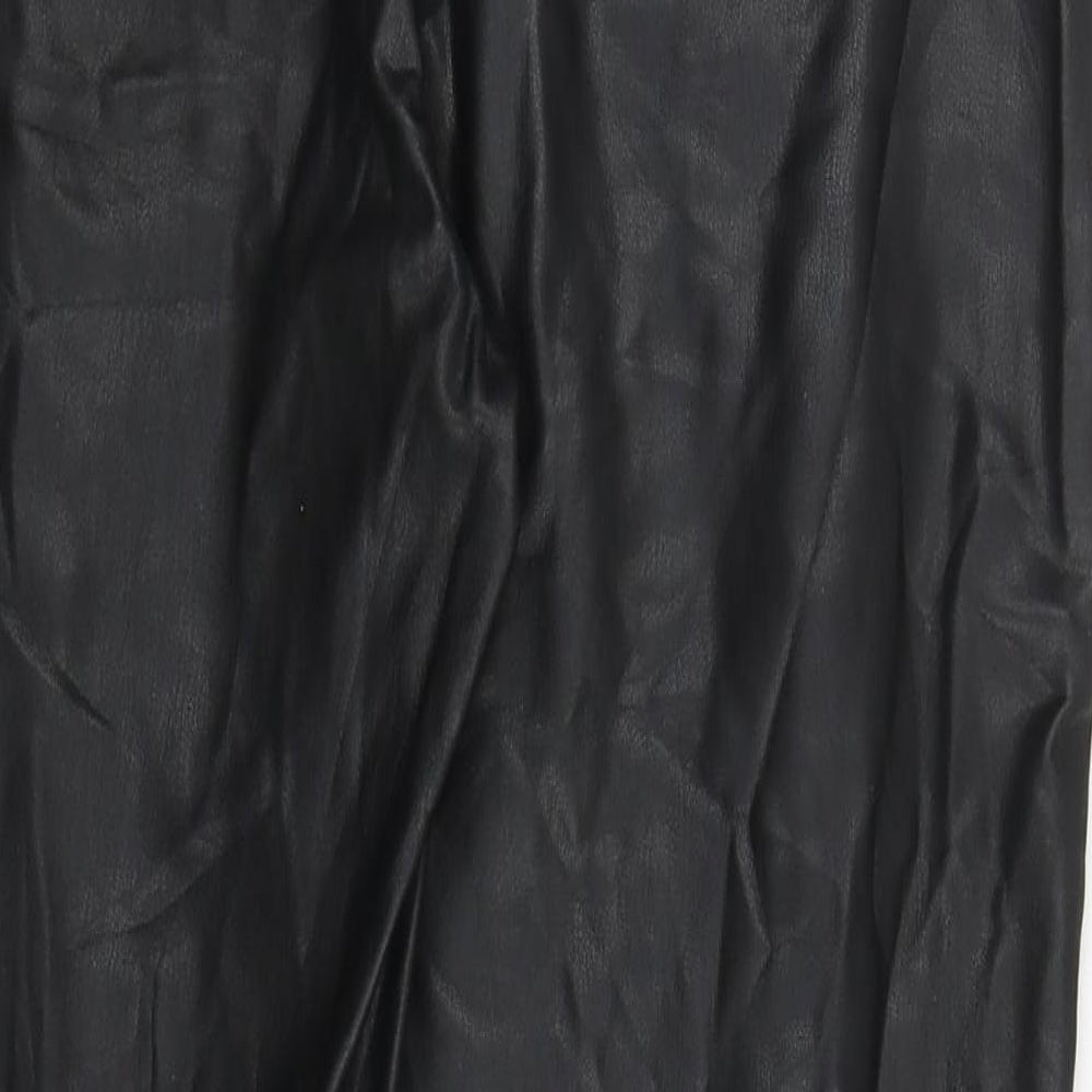 Papaya Womens Black Polyurethane Skinny Jeans Size 12 L27 in Regular Zip