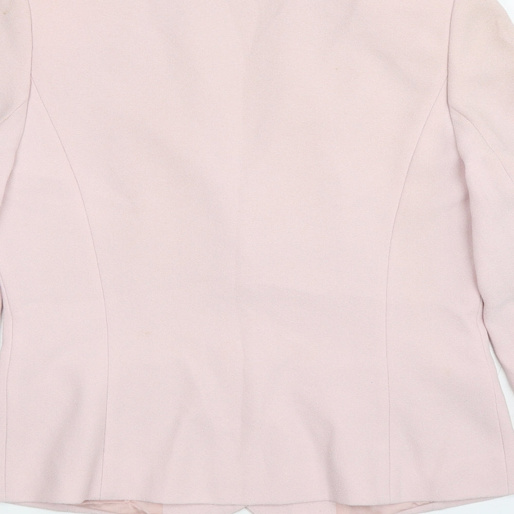 GOLD by Michael H Womens Pink Jacket Blazer Size 12 Button - Lace detail