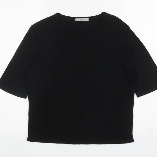 Marks and Spencer Womens Black Round Neck Acrylic Pullover Jumper Size 12