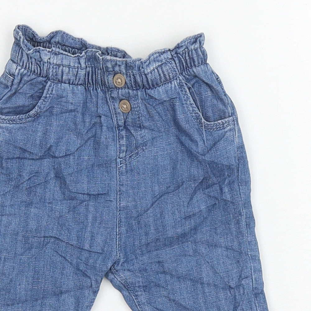 Marks and Spencer Blue Cotton Capri Jeans Size 6-9 Months Pullover