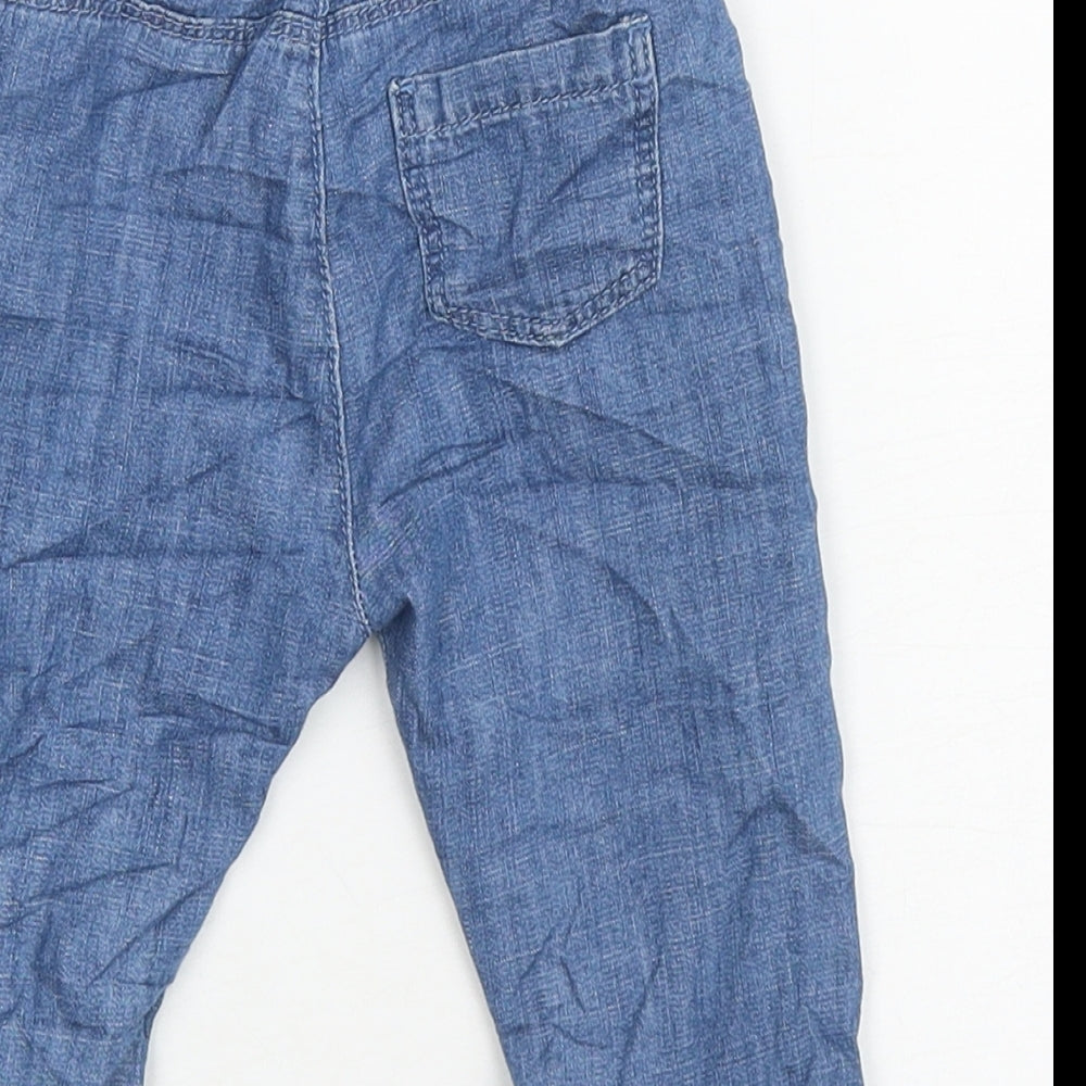 Marks and Spencer Blue Cotton Capri Jeans Size 6-9 Months Pullover