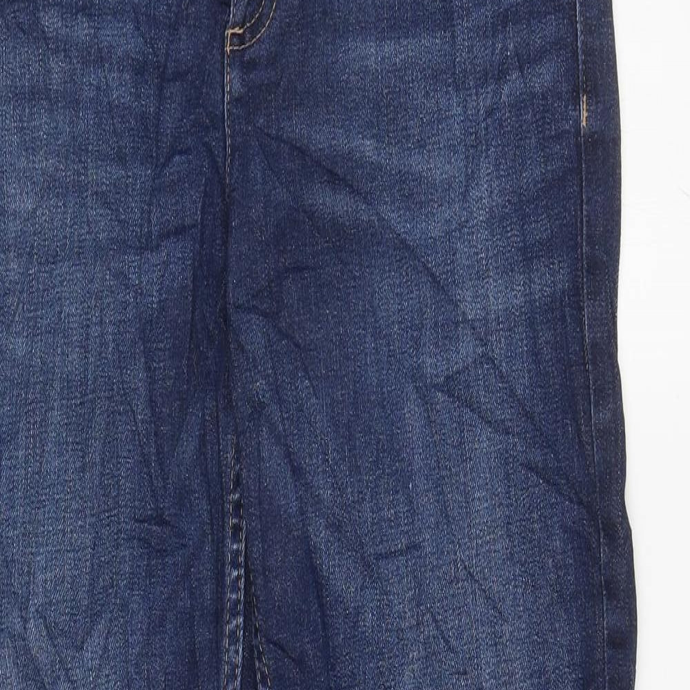 Marks and Spencer Womens Blue Cotton Straight Jeans Size 10 L30 in Regular Zip