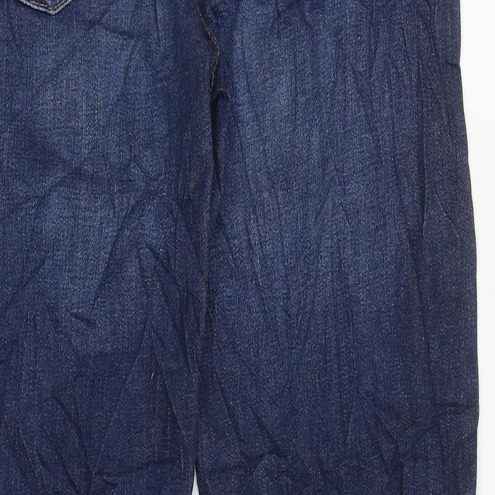 Marks and Spencer Womens Blue Cotton Straight Jeans Size 10 L30 in Regular Zip