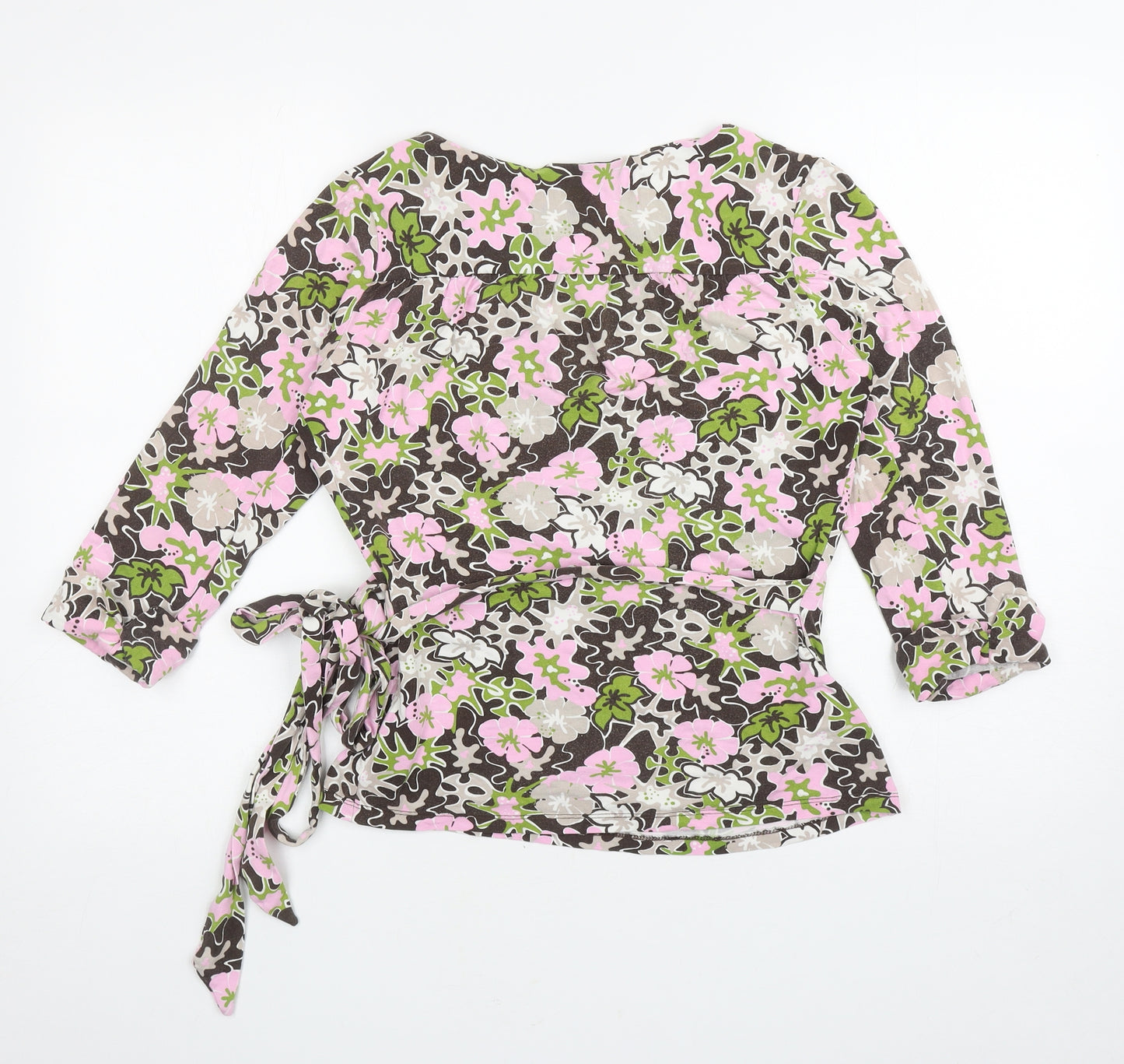 Sticky Fingers Womens Multicoloured Floral Viscose Wrap Blouse Size M V-Neck