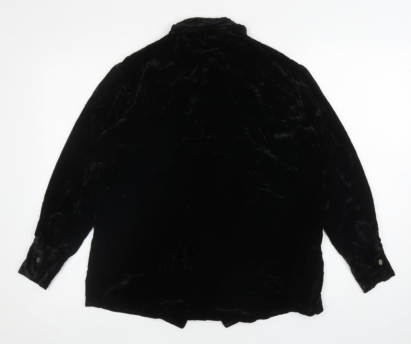 Fenn Wright & Manson Womens Black Viscose Basic Button-Up Size 10 Collared