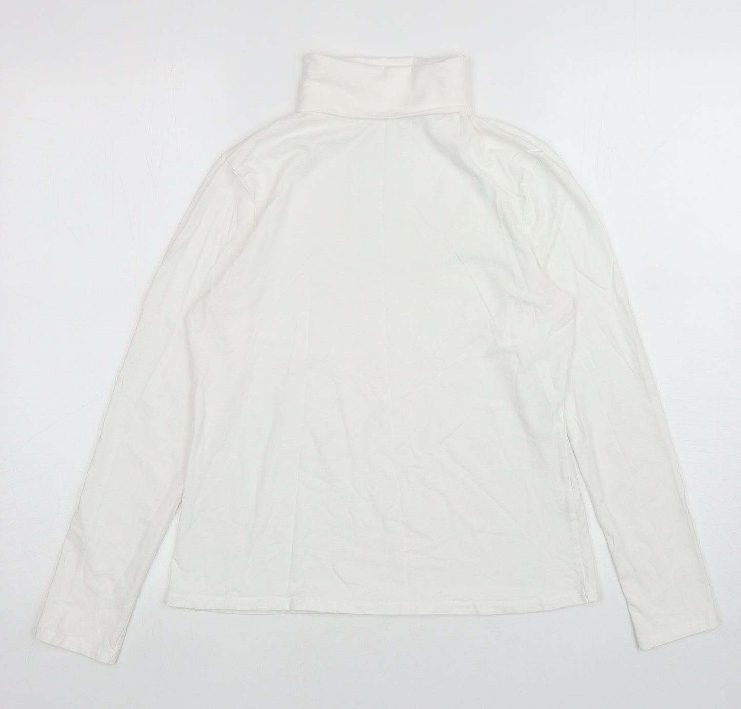 Atmosphere Womens White Cotton Basic T-Shirt Size 14 Roll Neck
