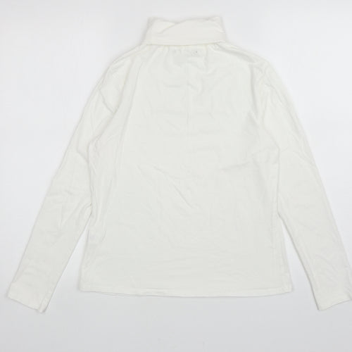 Atmosphere Womens White Cotton Basic T-Shirt Size 14 Roll Neck