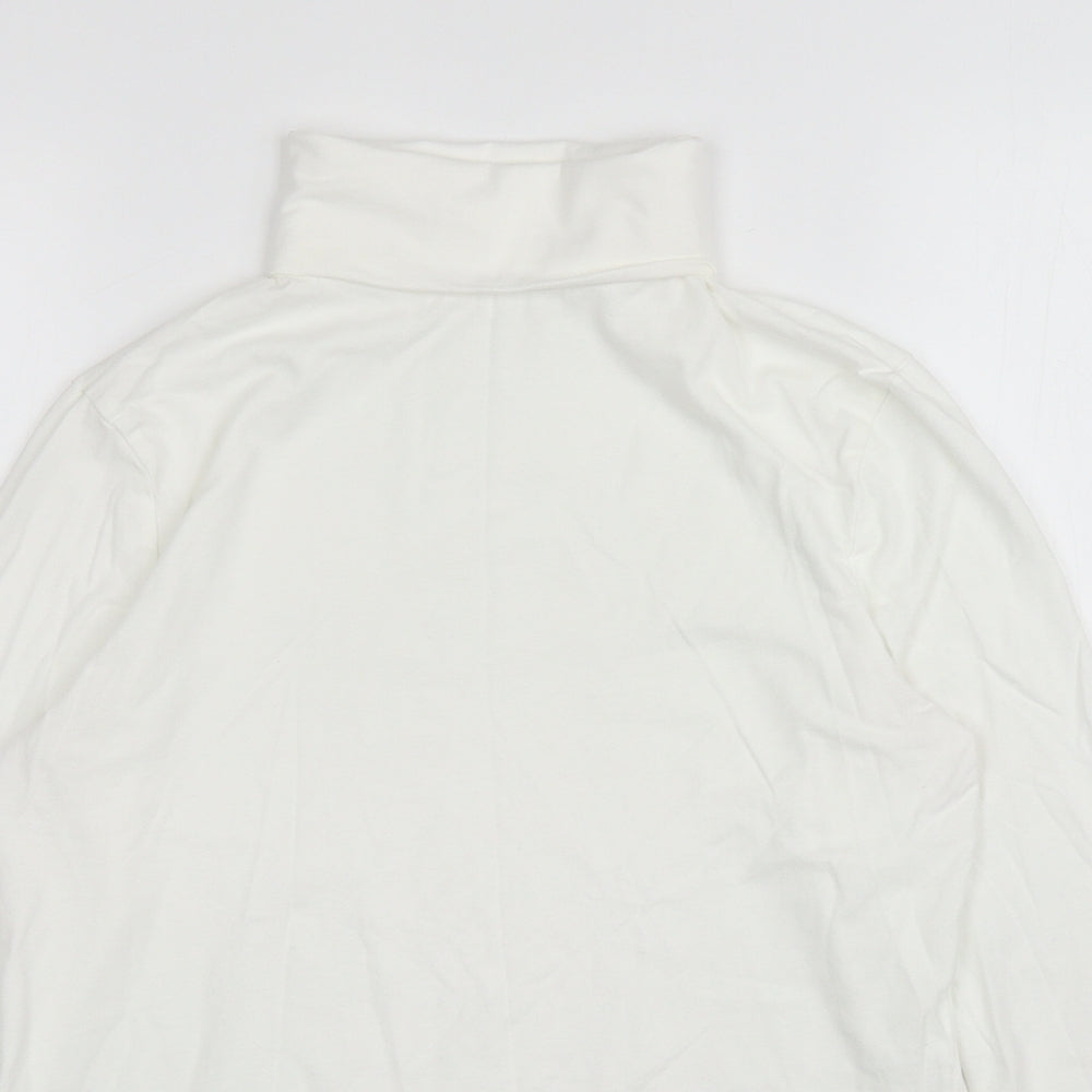 Atmosphere Womens White Cotton Basic T-Shirt Size 14 Roll Neck