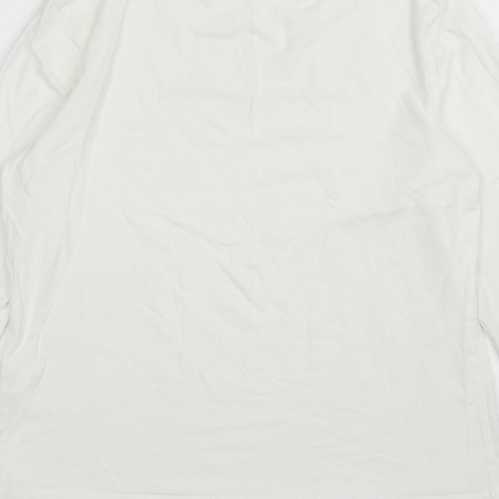 Atmosphere Womens White Cotton Basic T-Shirt Size 14 Roll Neck