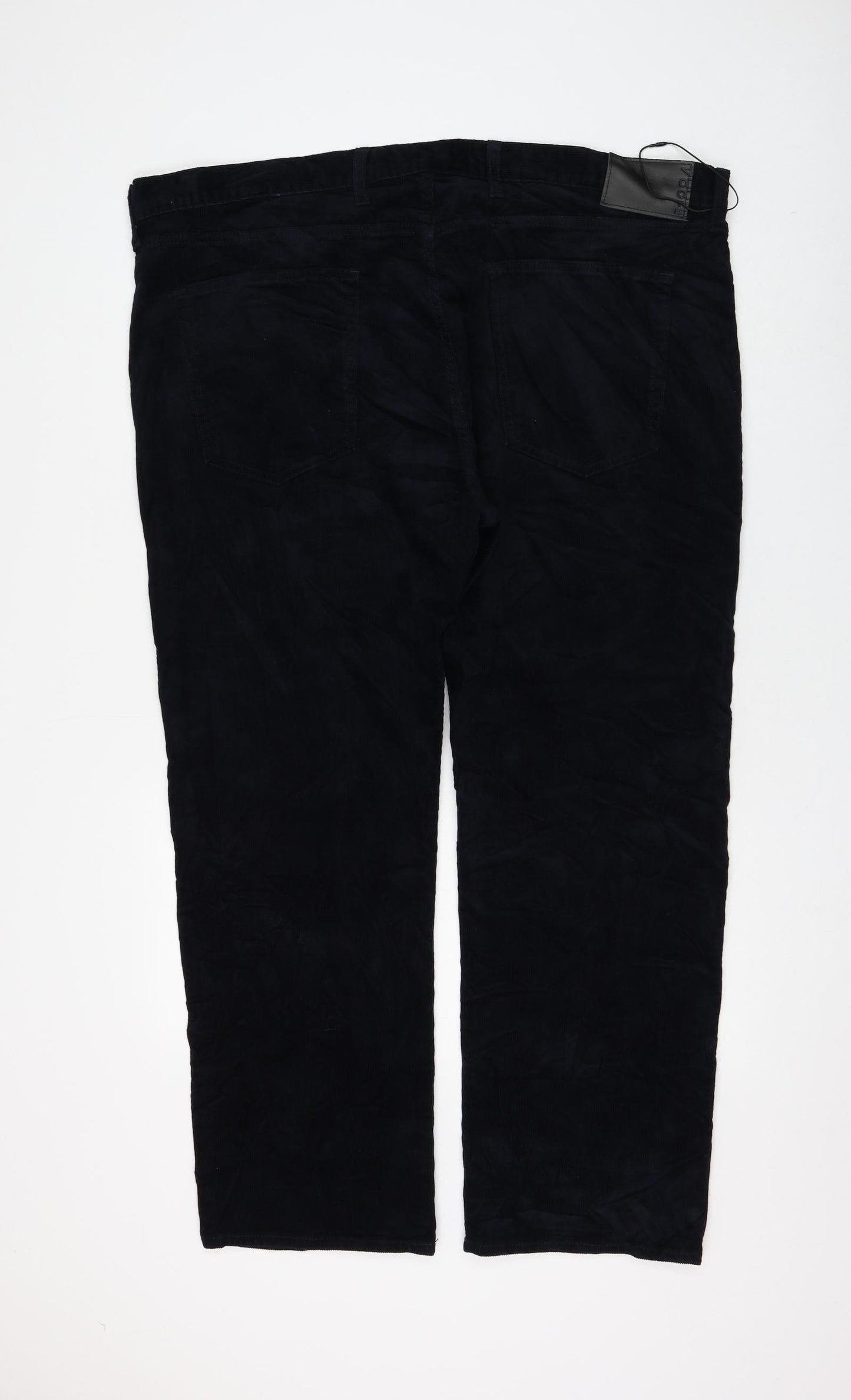 Marks and Spencer Womens Blue Cotton Trousers Size 44 in L29 in Regular Zip