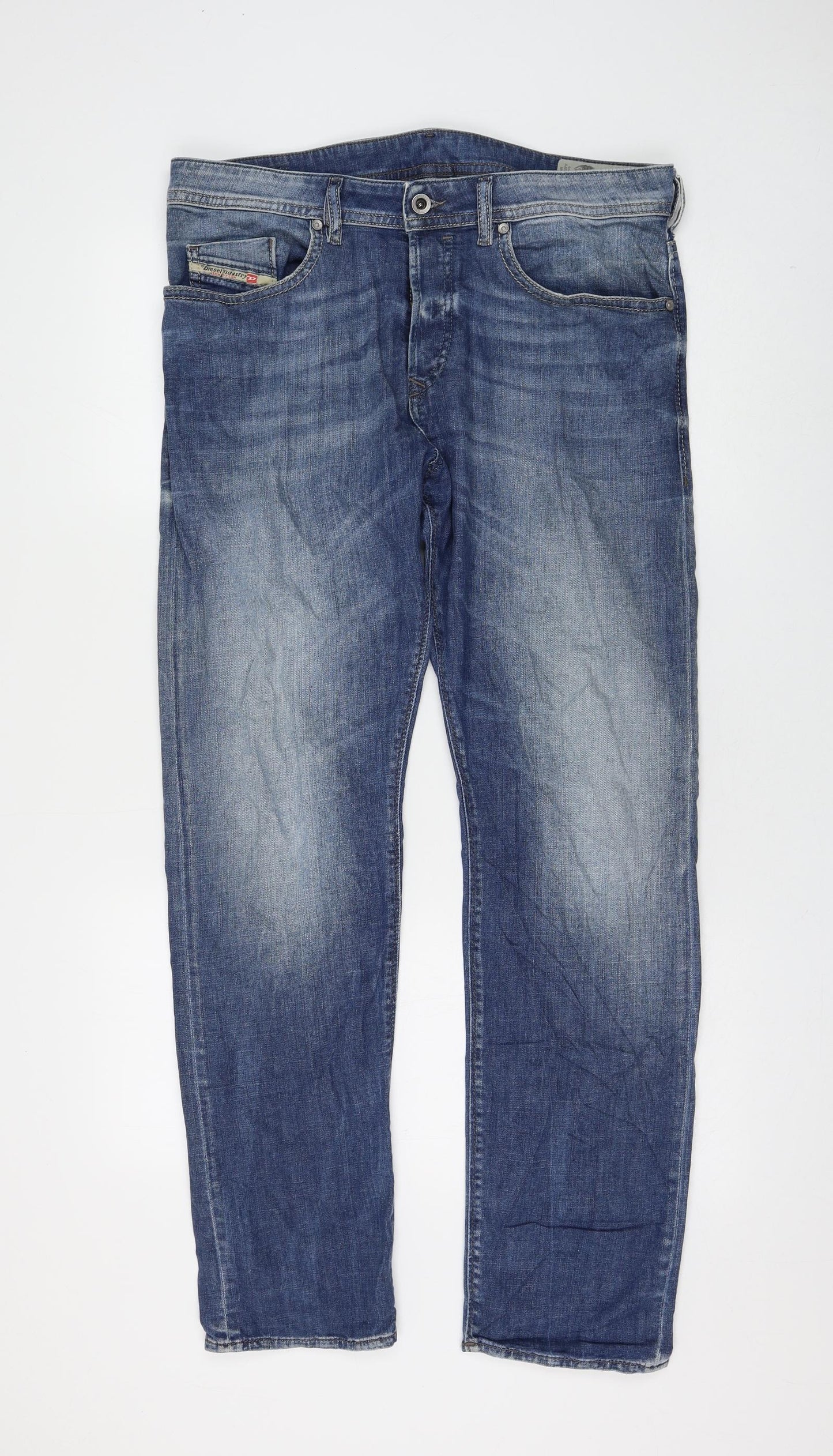 Diesel Womens Blue Cotton Straight Jeans Size 33 in L30 in Regular Zip