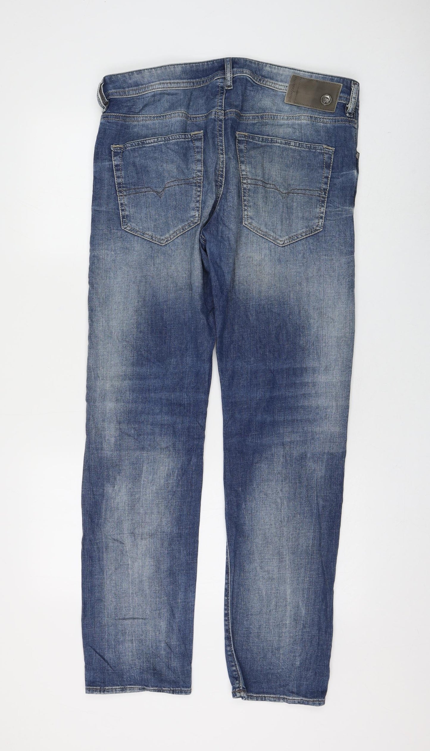 Diesel Womens Blue Cotton Straight Jeans Size 33 in L30 in Regular Zip