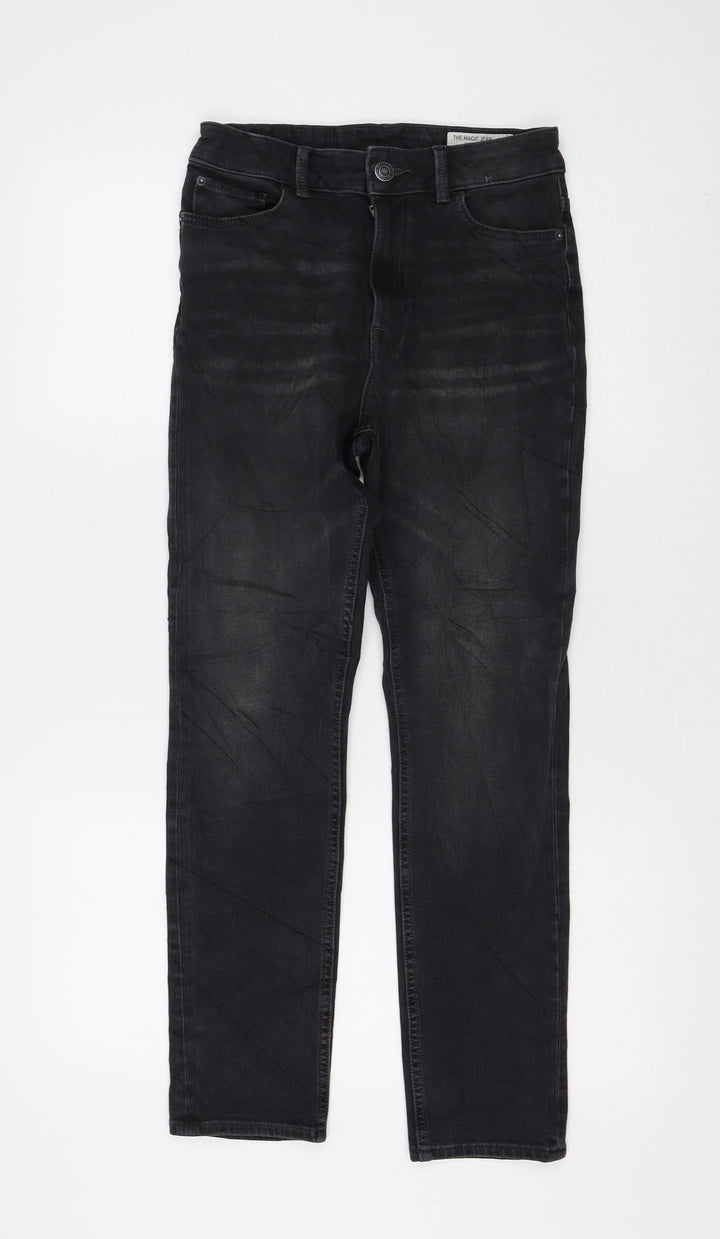 Marks and Spencer Womens Black Cotton Skinny Jeans Size 8 L26 in Regular Zip