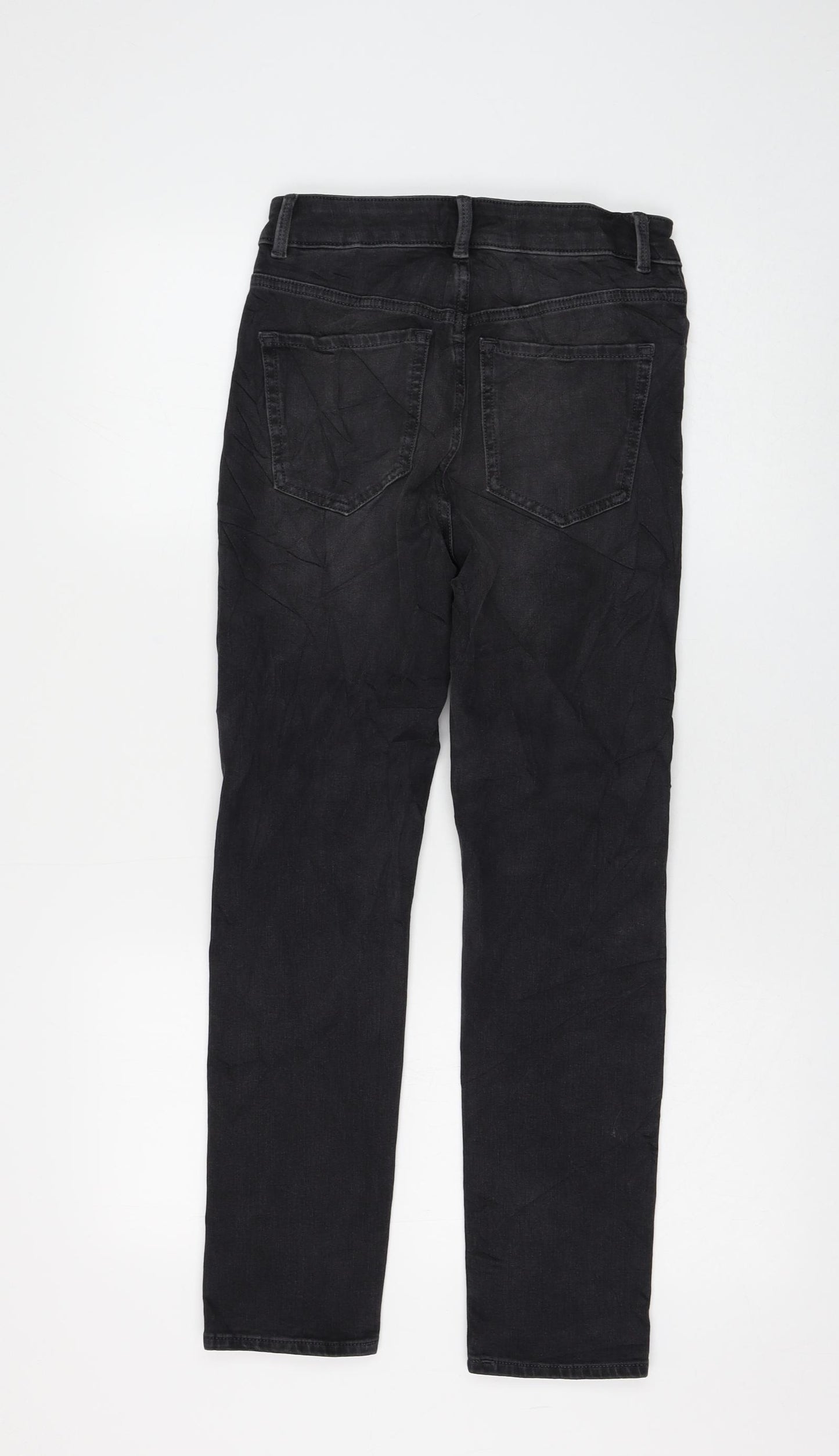 Marks and Spencer Womens Black Cotton Skinny Jeans Size 8 L26 in Regular Zip