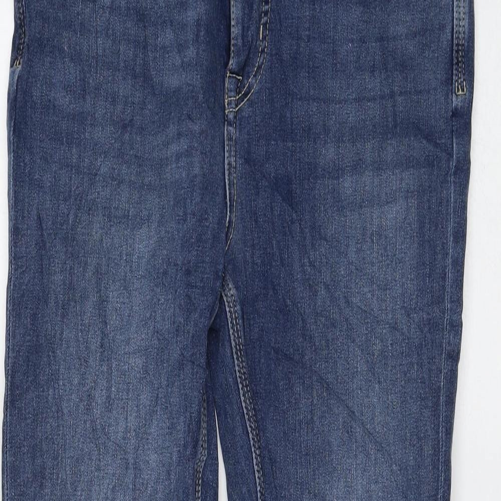 Marks and Spencer Womens Blue Cotton Bootcut Jeans Size 12 L28 in Regular Zip