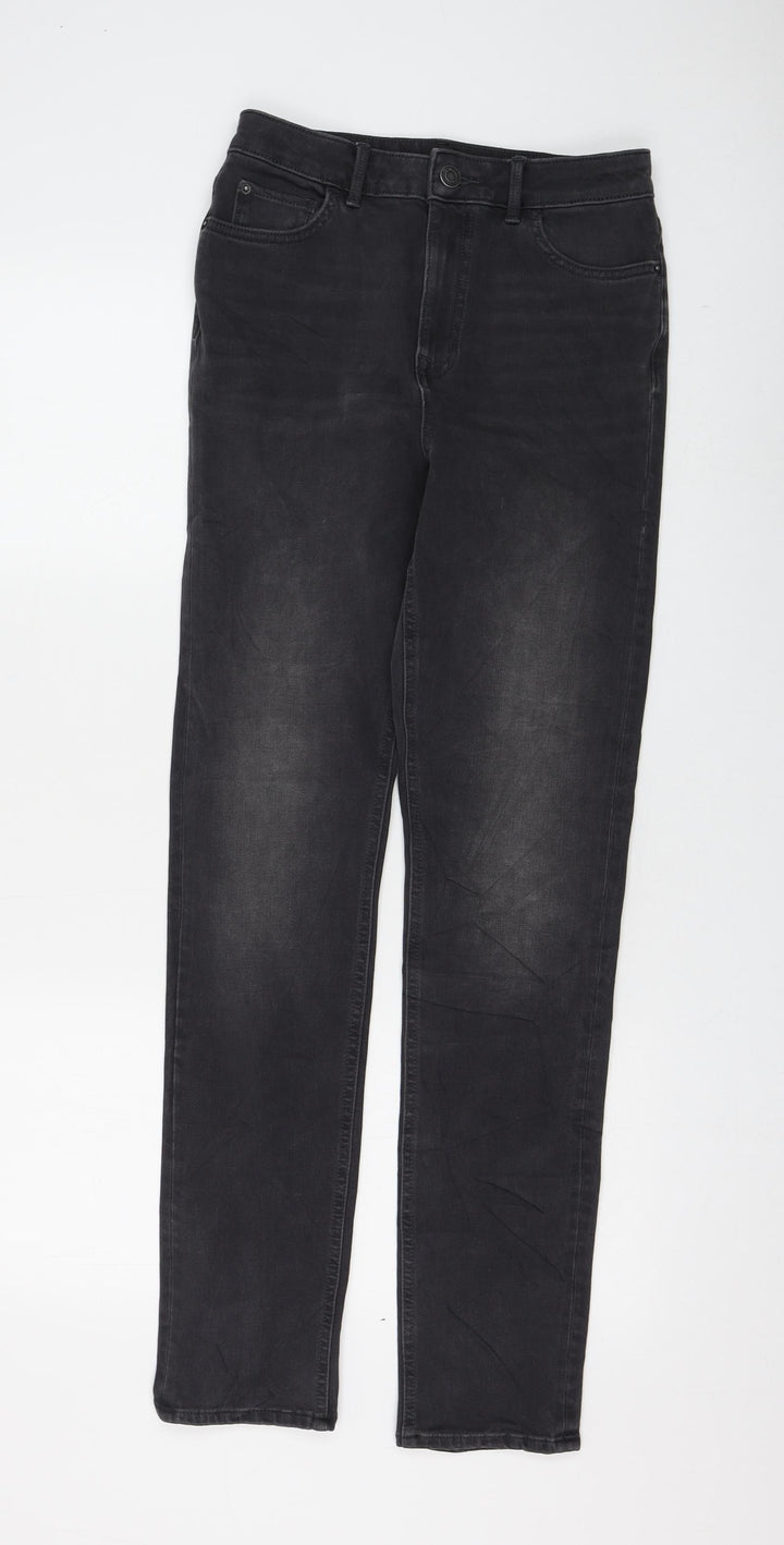 Marks and Spencer Womens Black Cotton Skinny Jeans Size 8 L30 in Regular Zip