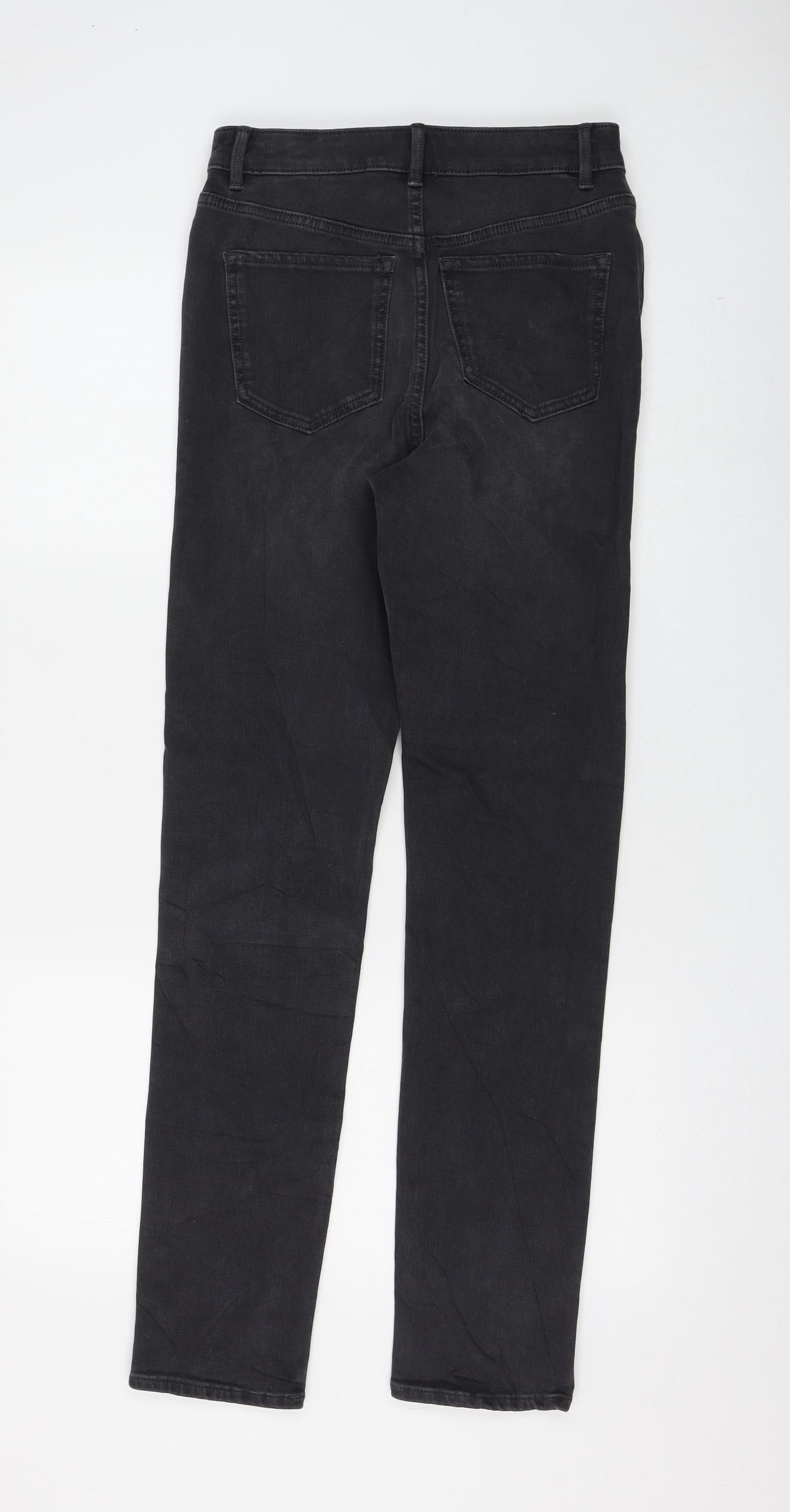 Marks and Spencer Womens Black Cotton Skinny Jeans Size 8 L30 in Regular Zip