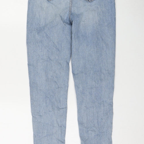Marks and Spencer Womens Blue Cotton Skinny Jeans Size 8 L30 in Regular Zip