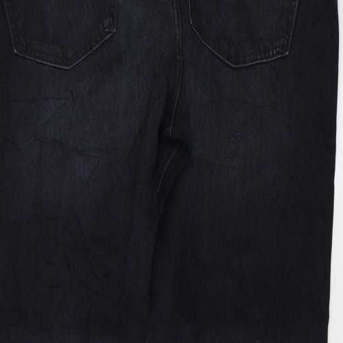 Marks and Spencer Womens Black Cotton Straight Jeans Size 40 in L29 in Regular Zip