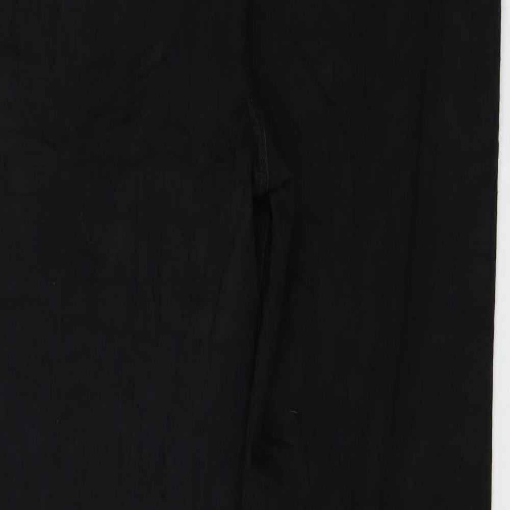 Marks and Spencer Womens Black Cotton Straight Jeans Size 18 L32 in Regular Zip