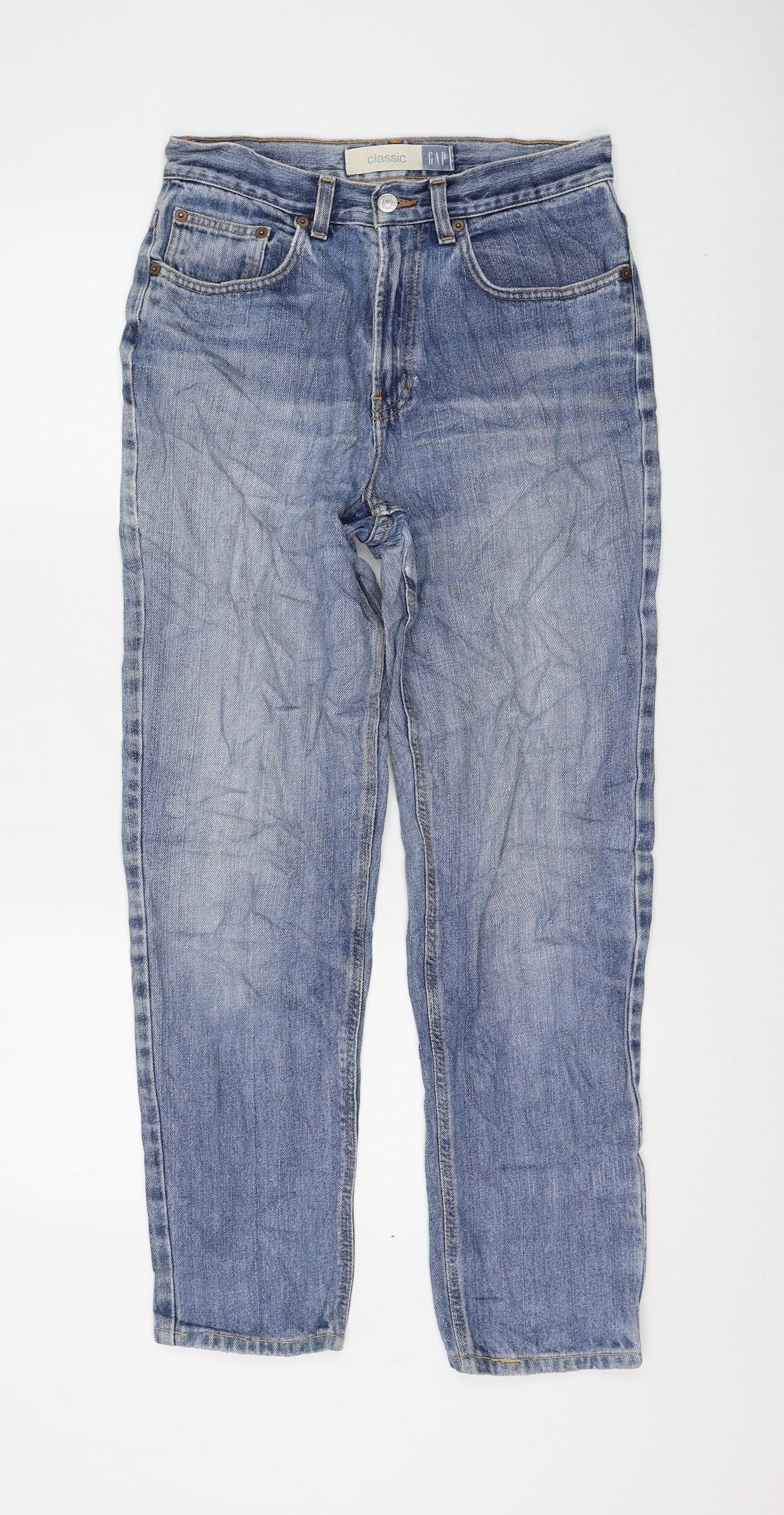 Gap Womens Blue Cotton Straight Jeans Size 30 in L28 in Regular Zip