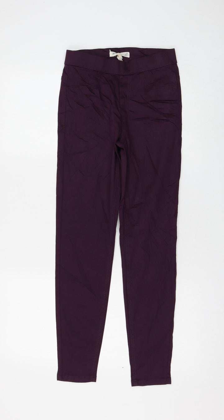 Marks and Spencer Womens Purple Cotton Jegging Jeans Size 6 L27 in Regular