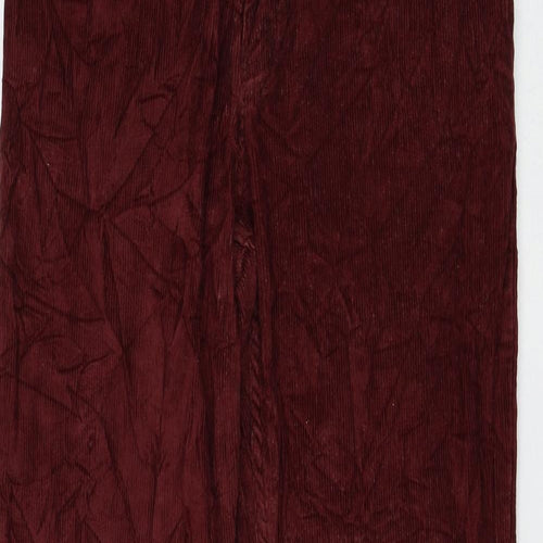 Moto Womens Red Cotton Trousers Size 32 in L30 in Regular Zip