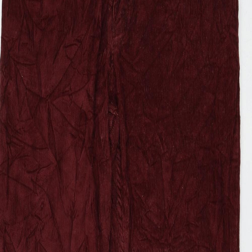 Moto Womens Red Cotton Trousers Size 32 in L30 in Regular Zip