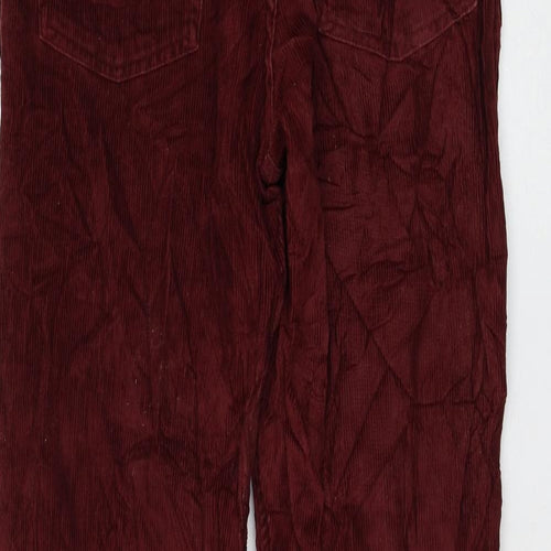 Moto Womens Red Cotton Trousers Size 32 in L30 in Regular Zip