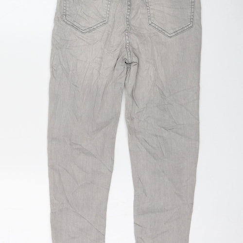 Marks and Spencer Womens Grey Cotton Skinny Jeans Size 8 L26 in Regular Zip