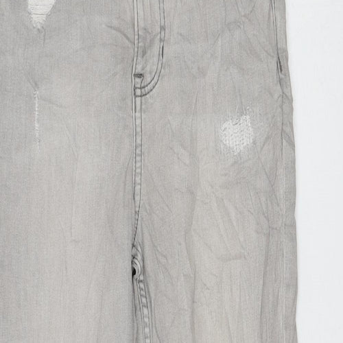 Marks and Spencer Womens Grey Cotton Skinny Jeans Size 8 L26 in Regular Zip