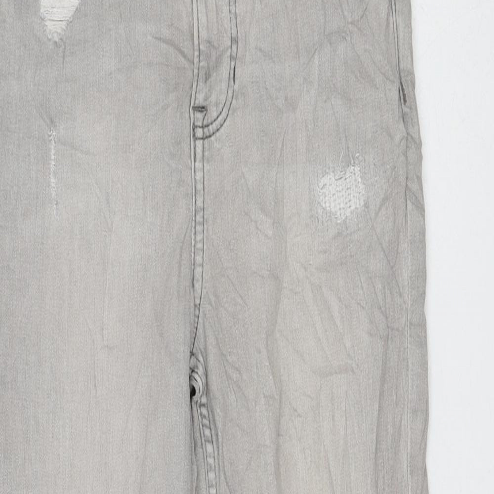 Marks and Spencer Womens Grey Cotton Skinny Jeans Size 8 L26 in Regular Zip