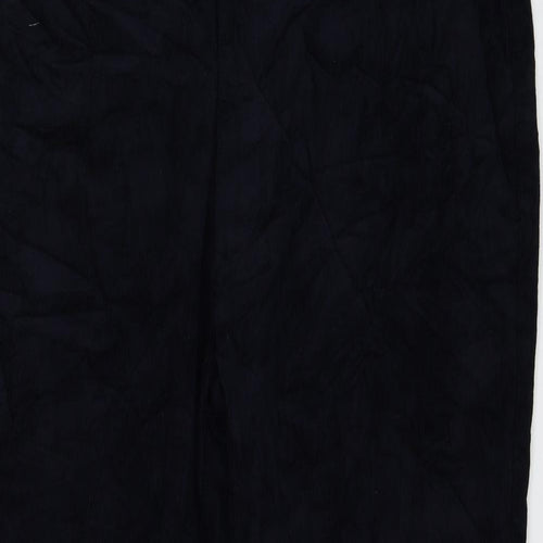 Marks and Spencer Womens Blue Cotton Trousers Size 42 in L29 in Regular Zip