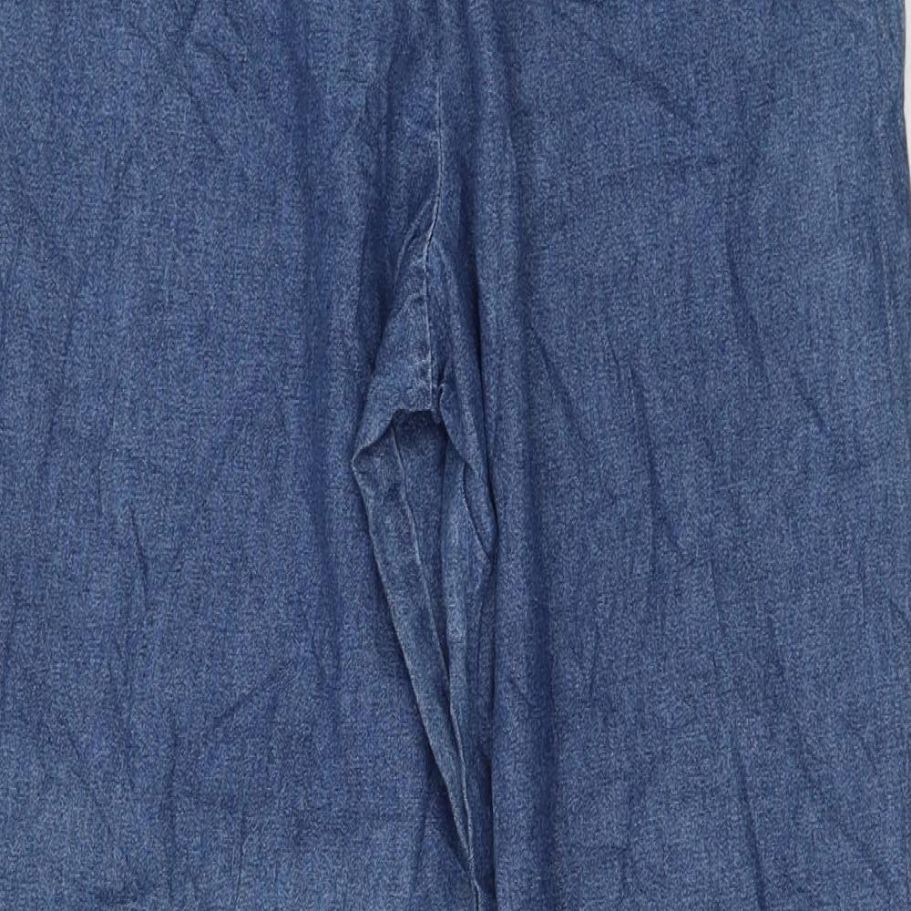 Essentials Womens Blue Cotton Tapered Jeans Size 16 L28 in Regular Drawstring
