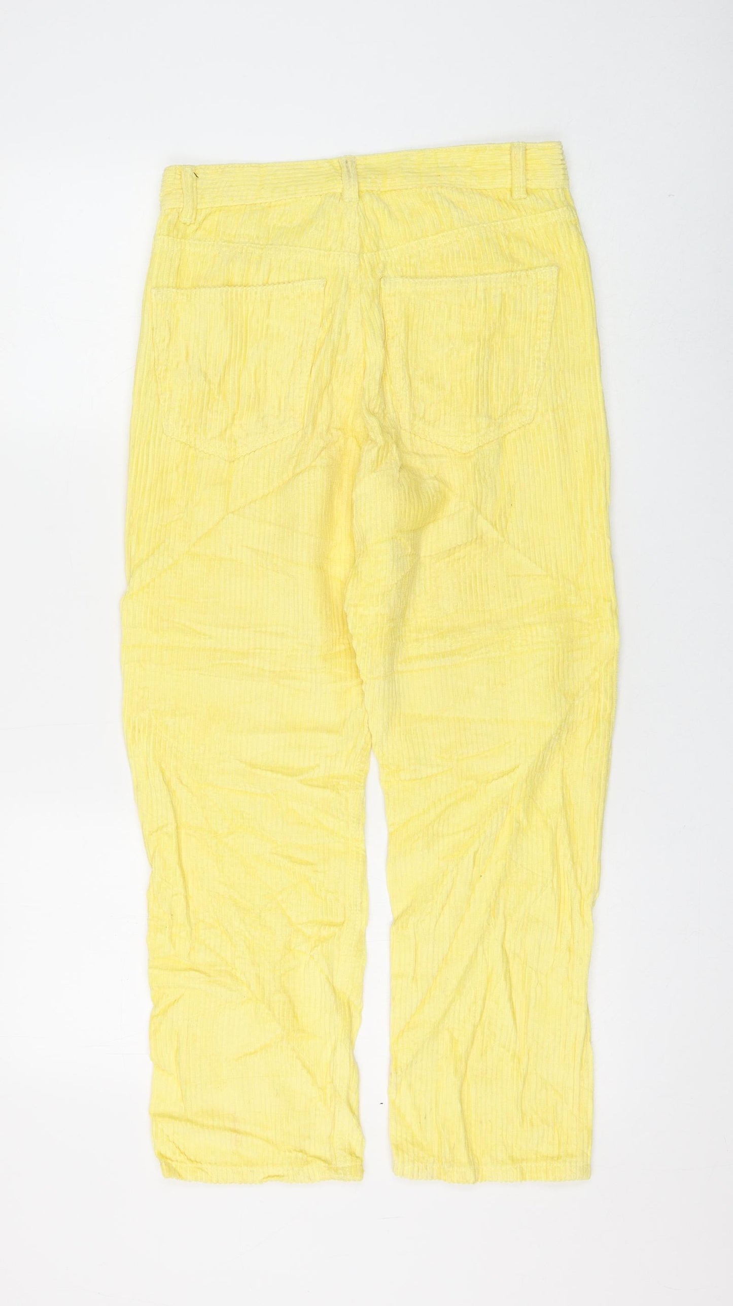 ASOS Womens Yellow Cotton Trousers Size 26 in L25 in Regular Zip