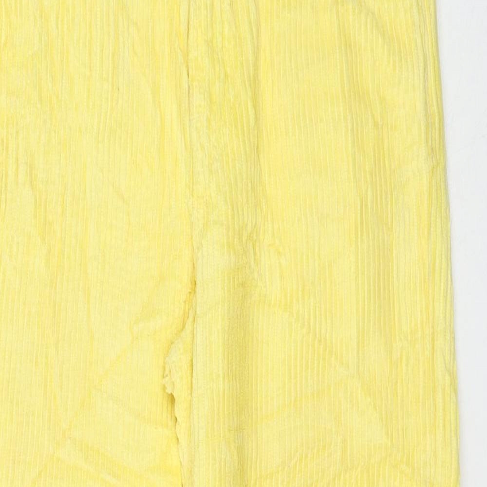 ASOS Womens Yellow Cotton Trousers Size 26 in L25 in Regular Zip