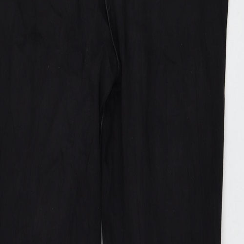 Marks and Spencer Womens Black Cotton Straight Jeans Size 12 L29 in Regular Zip