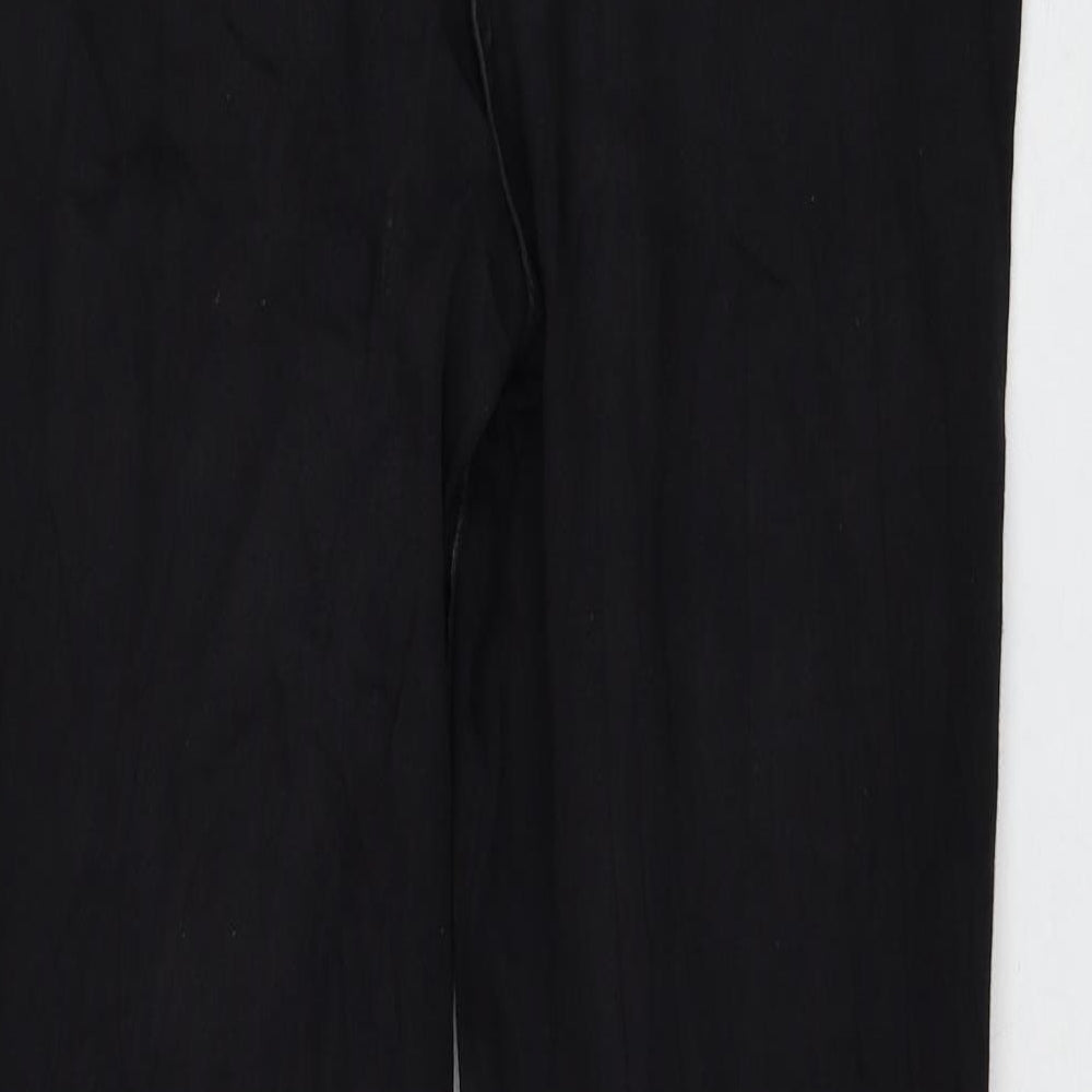 Marks and Spencer Womens Black Cotton Straight Jeans Size 12 L29 in Regular Zip
