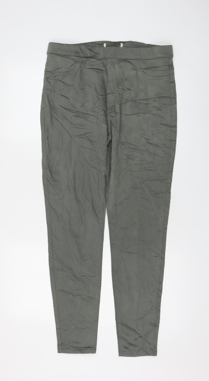 Preworn Womens Green Polyester Jegging Jeans Size 32 in L28 in Regular