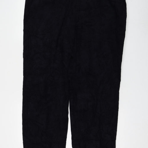 Marks and Spencer Womens Blue Cotton Trousers Size 42 in L31 in Regular Zip
