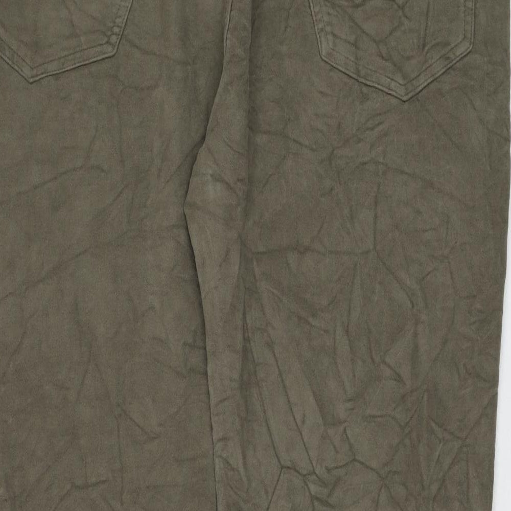 Marks and Spencer Mens Green Polyester Trousers Size 44 in L33 in Regular Zip