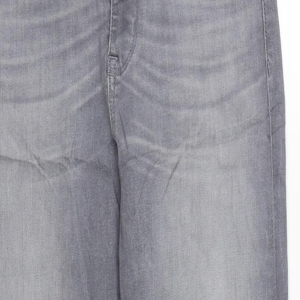 Marks and Spencer Womens Grey Cotton Skinny Jeans Size 10 L25 in Regular Zip - Short