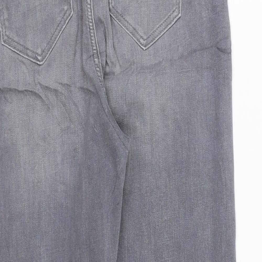 Marks and Spencer Womens Grey Cotton Skinny Jeans Size 10 L25 in Regular Zip - Short