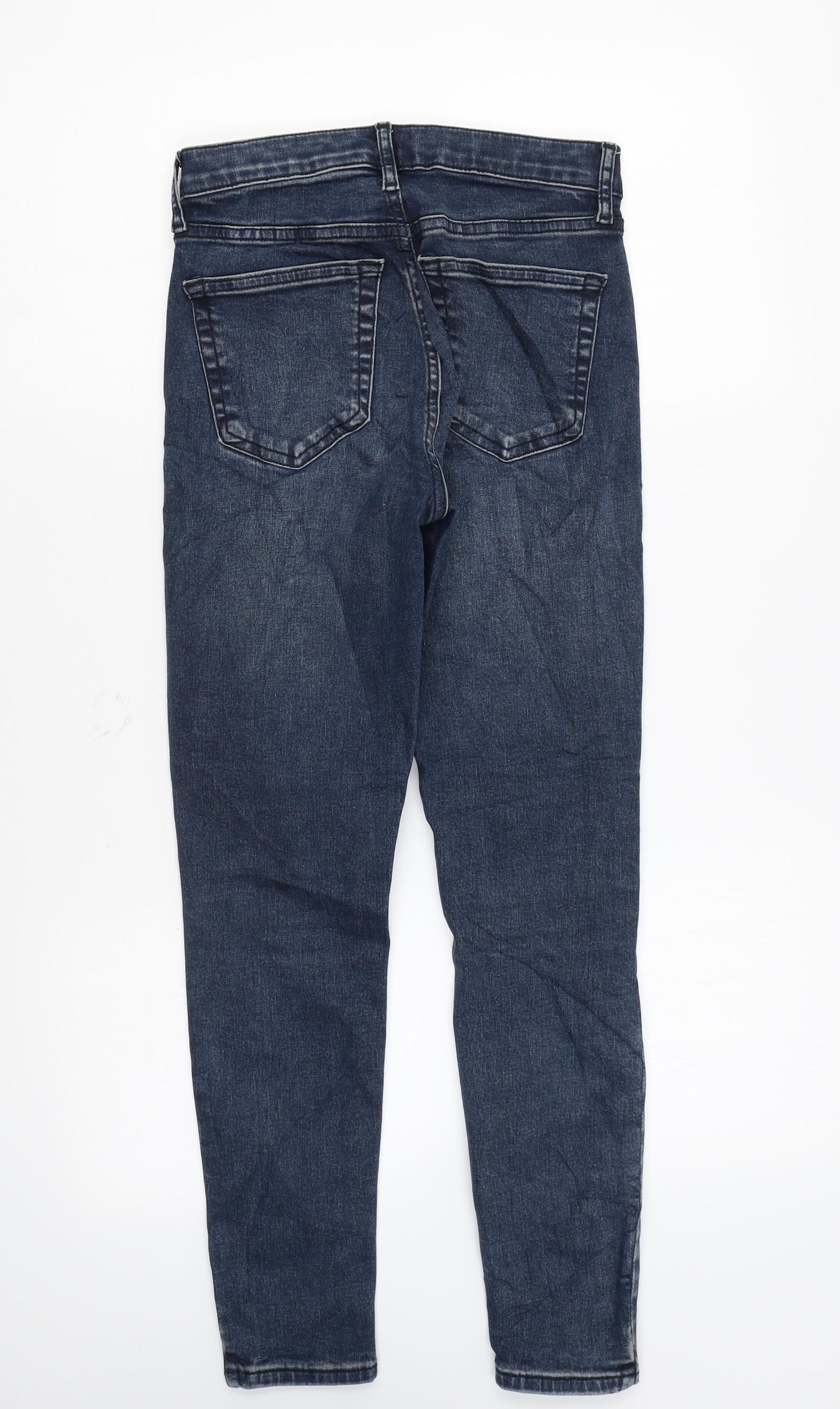Topshop Womens Blue Cotton Skinny Jeans Size 25 in L30 in Regular Zip
