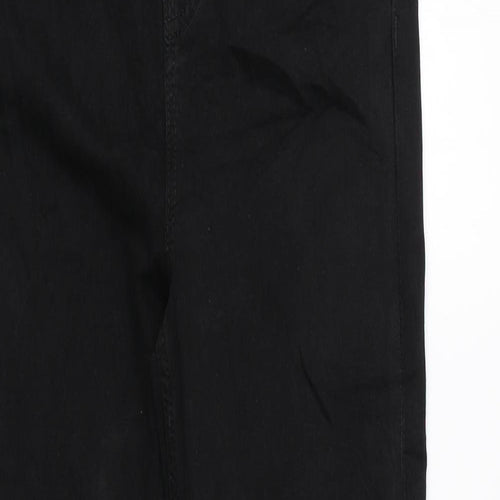 Marks and Spencer Womens Black Cotton Straight Jeans Size 8 L30 in Regular Zip