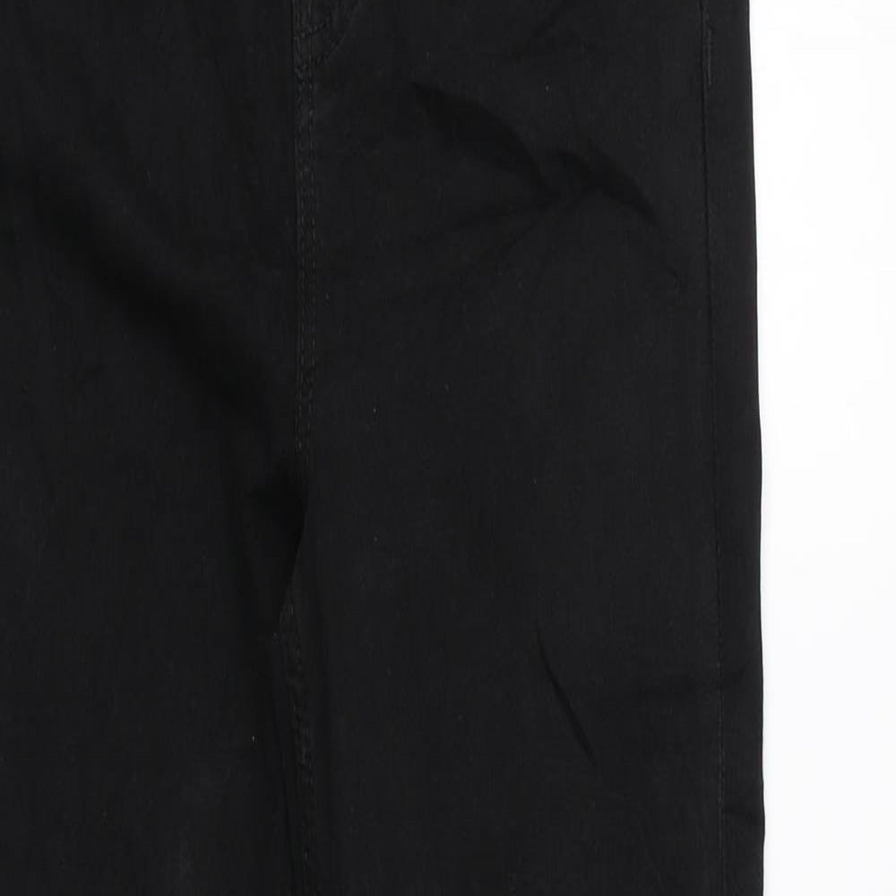 Marks and Spencer Womens Black Cotton Straight Jeans Size 8 L30 in Regular Zip