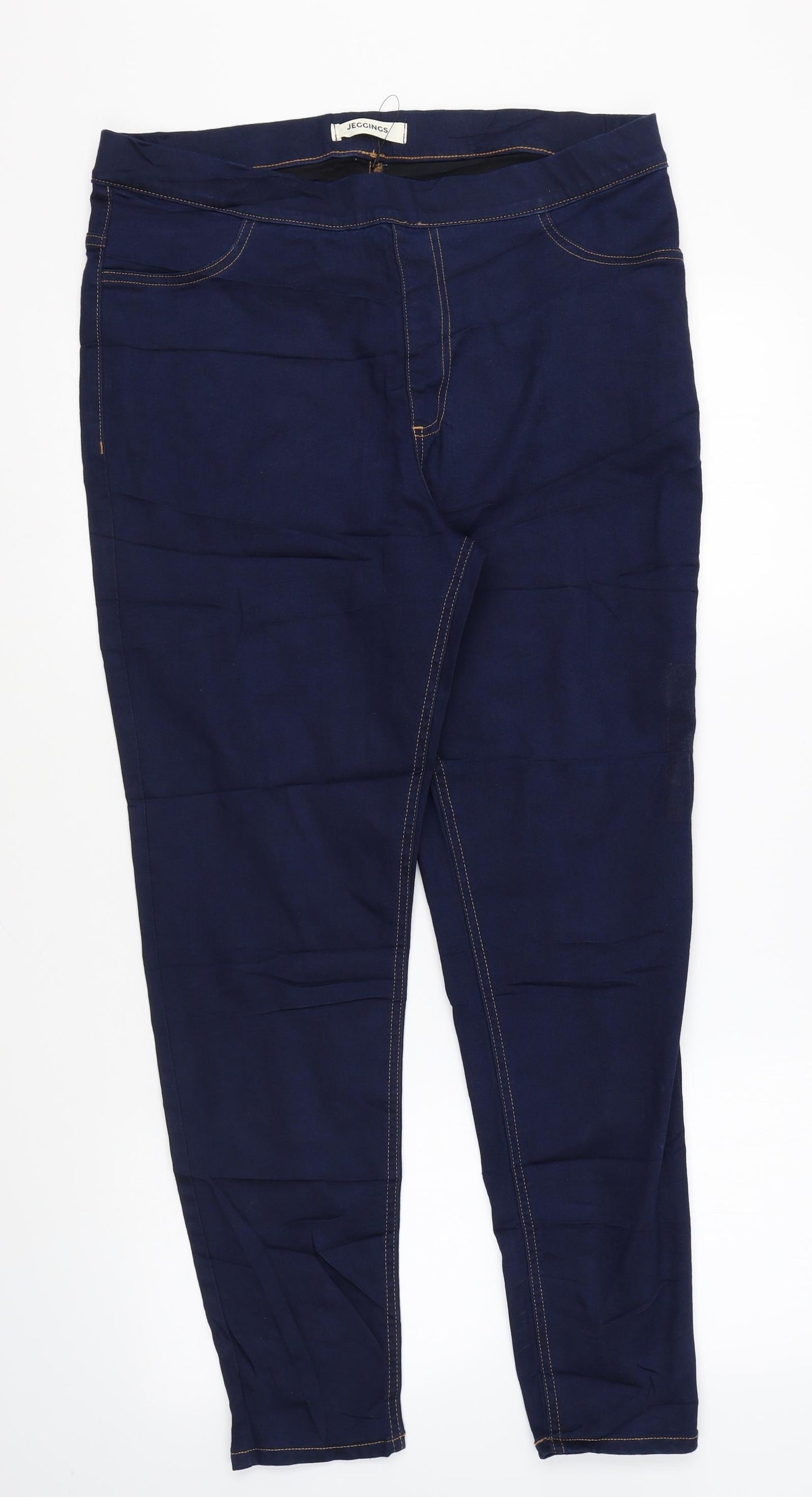 Marks and Spencer Womens Blue Cotton Jegging Leggings Size 16 L28 in