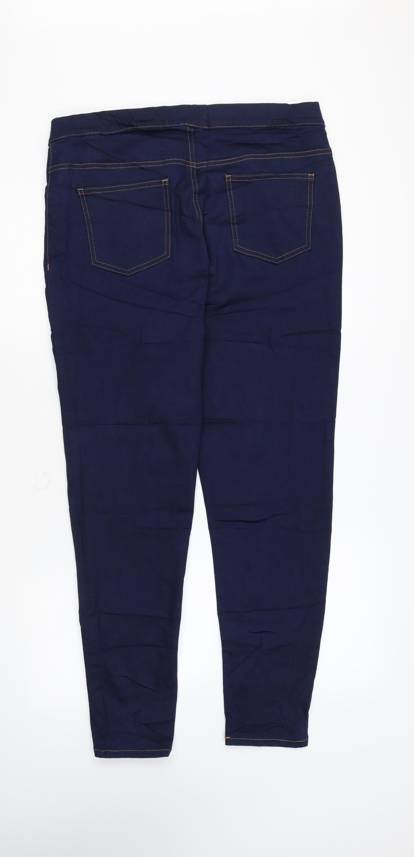 Marks and Spencer Womens Blue Cotton Jegging Leggings Size 16 L28 in